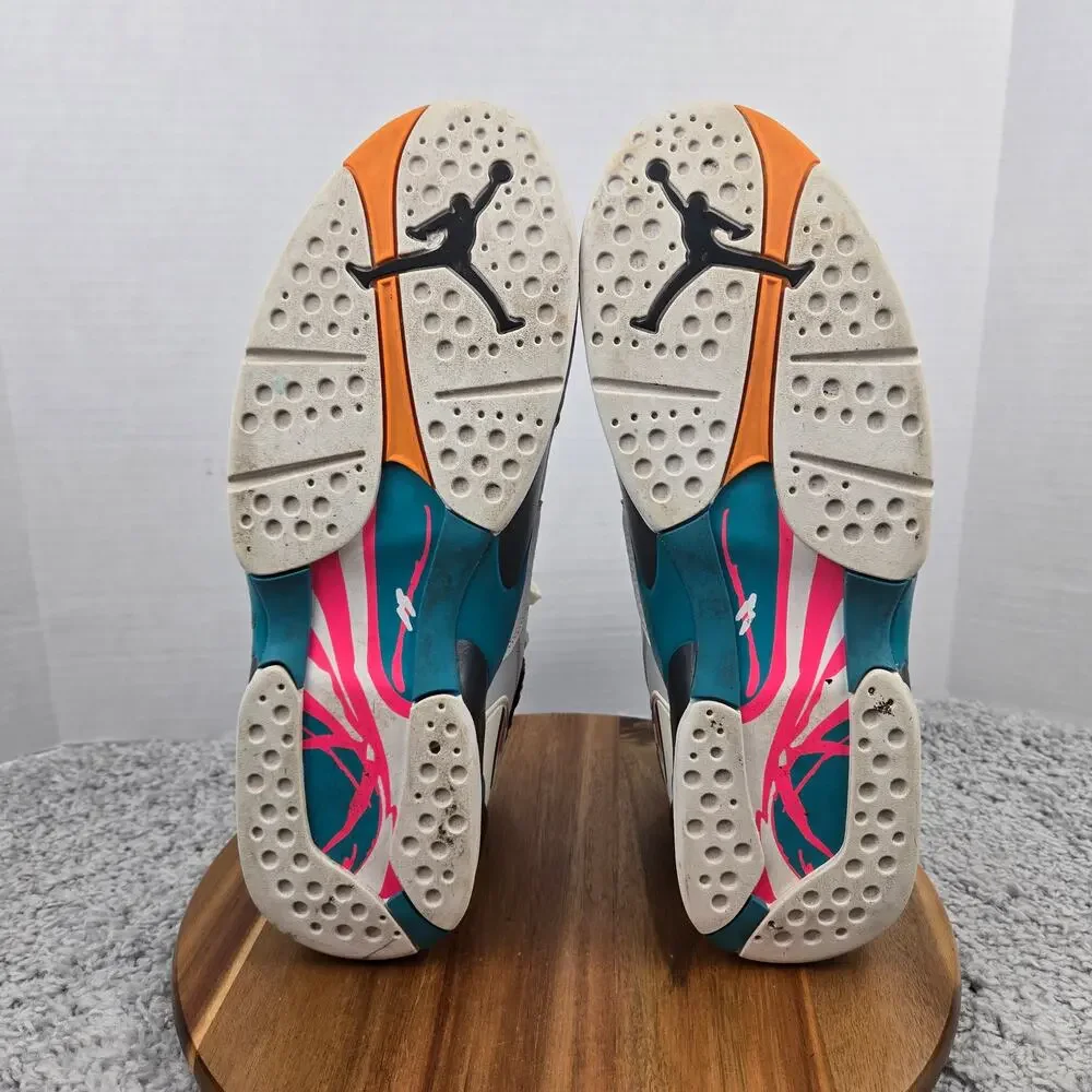 Jordan 8 Retro Mens 15 South Beach 2018 White Turbo Green Sneaker 305381-113